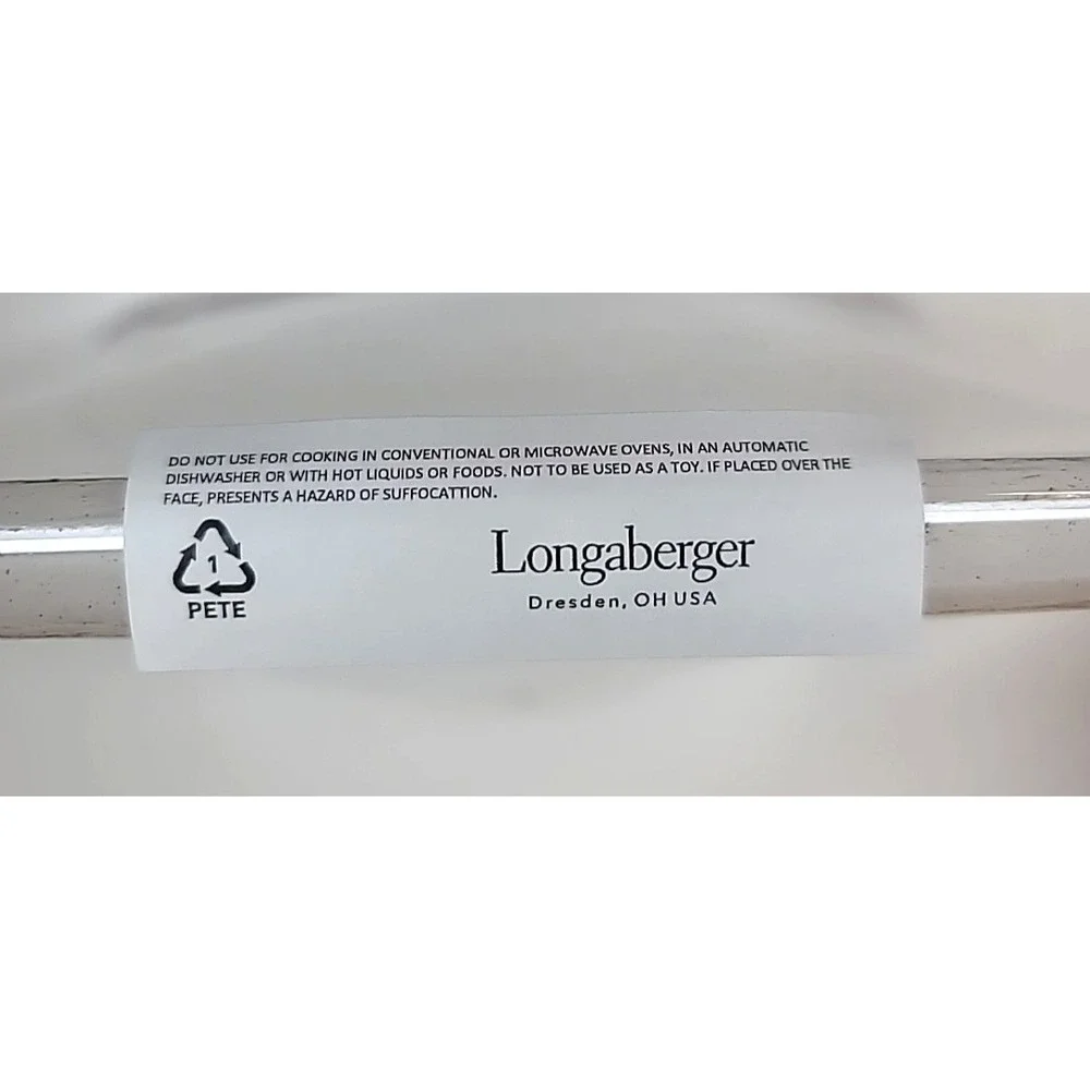 Longaberger Happy Holidays White/Red & Green Door/Flower Basket + Plastic Liner